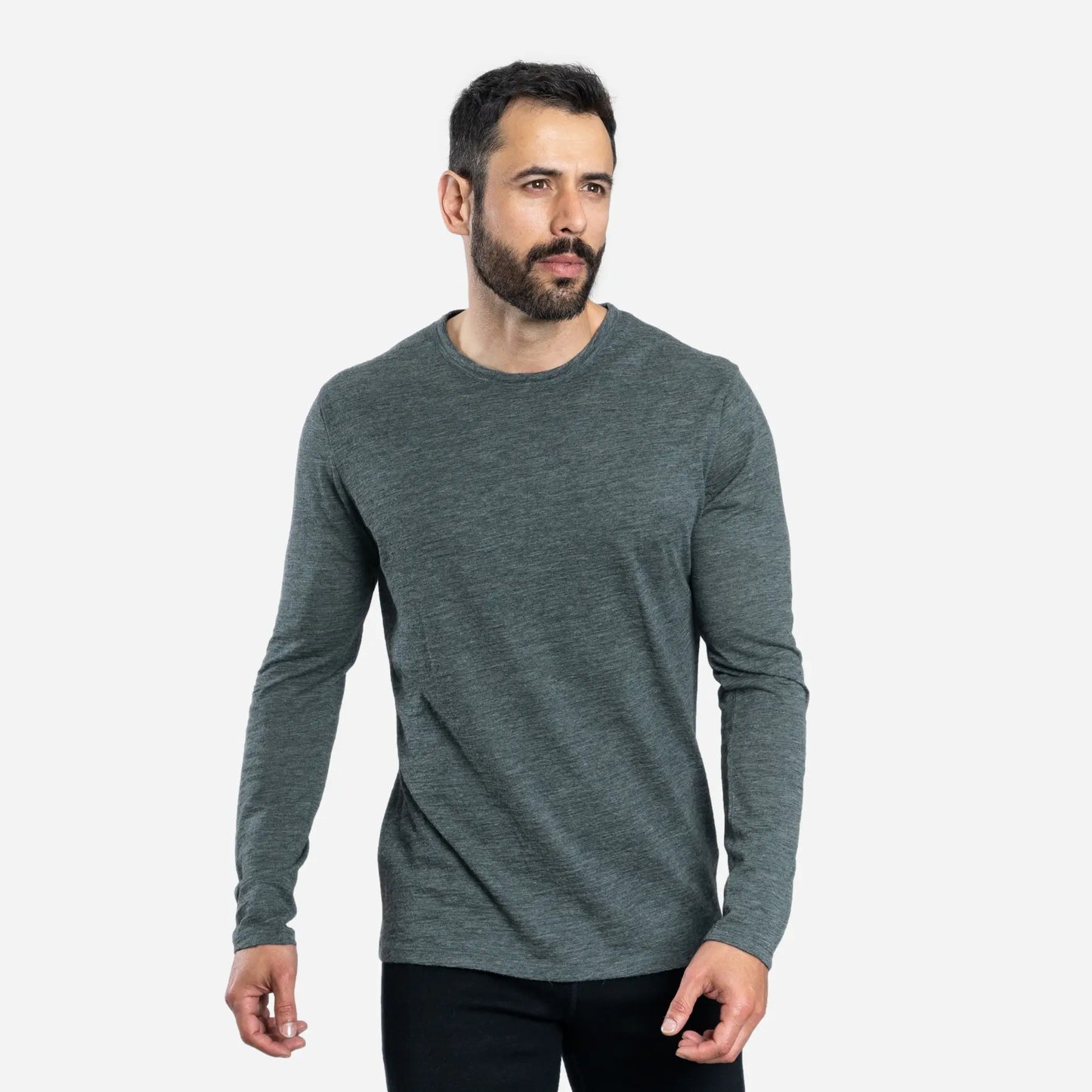 Eco Friendly Mens Alpaca Wool Long Sleeve Shirt 160 Ultralight color gray