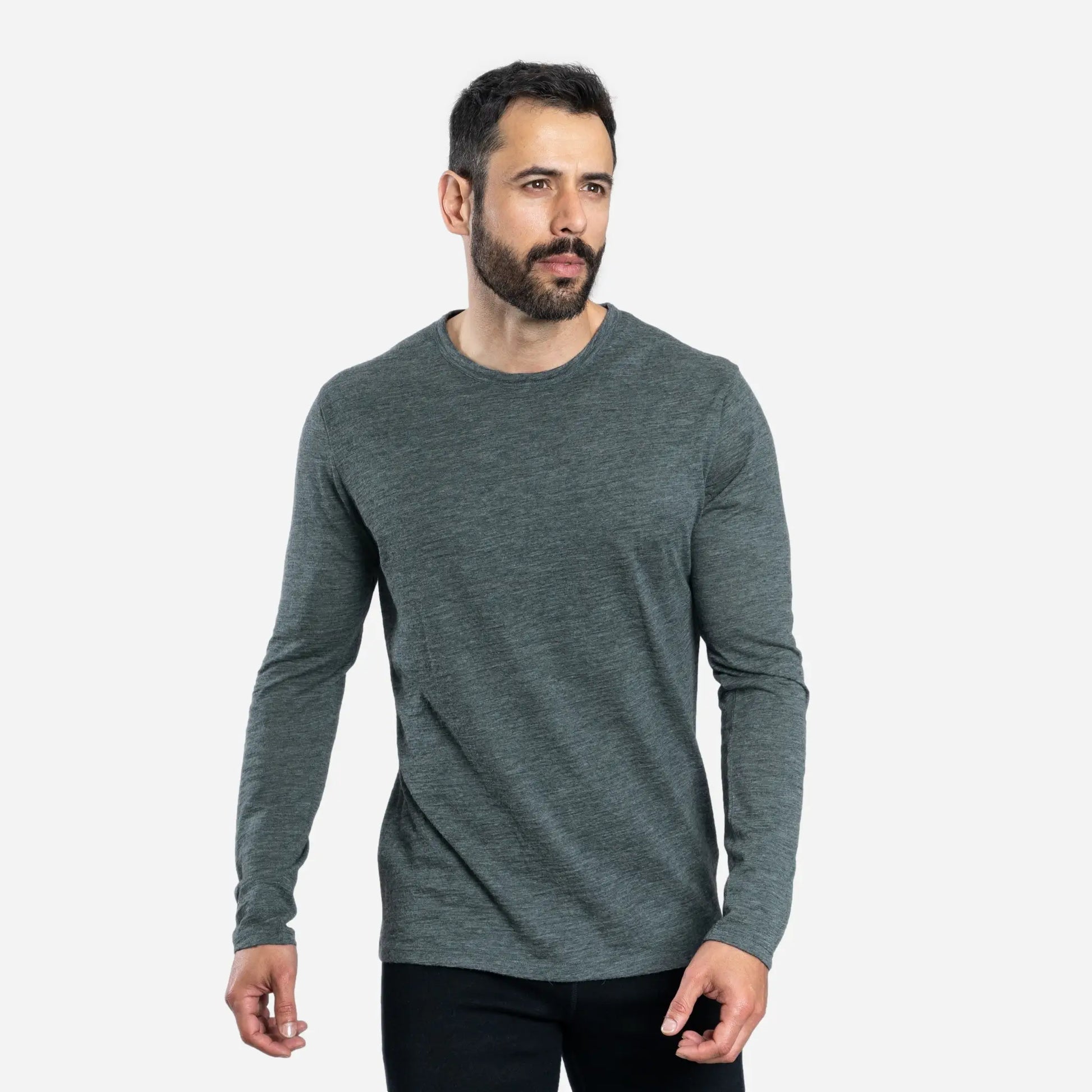 Men's Alpaca Wool Long Sleeve Shirt: 160 Ultralight color Gray