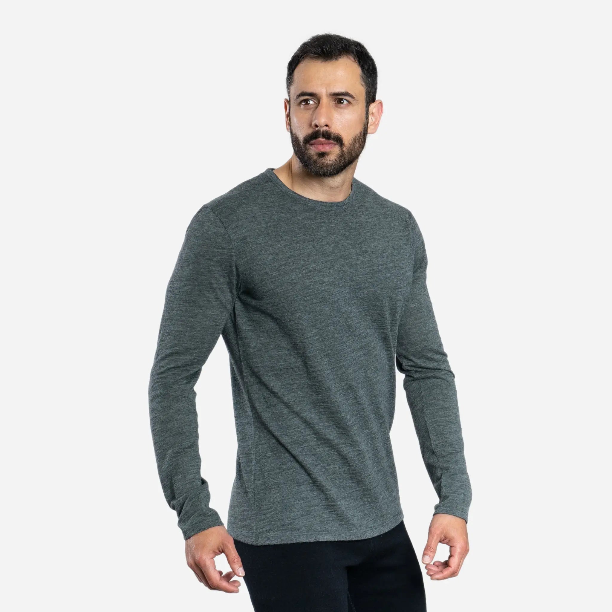 Mens Alpaca Wool Long Sleeve Shirt160Ultralight color gray