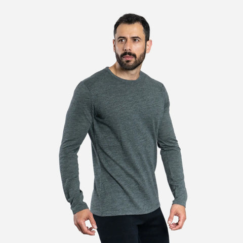 Men's Alpaca Wool Long Sleeve Shirt: 160 Ultralight