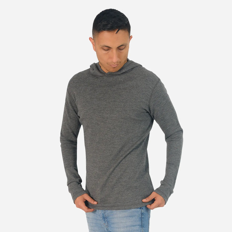 Men's Alpaca Wool Pullover Hoodie color gray