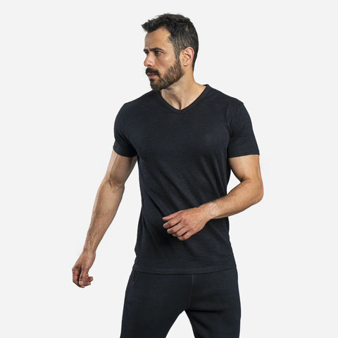 Men's Alpaca Wool Shirt: 160 Ultralight V-Neck