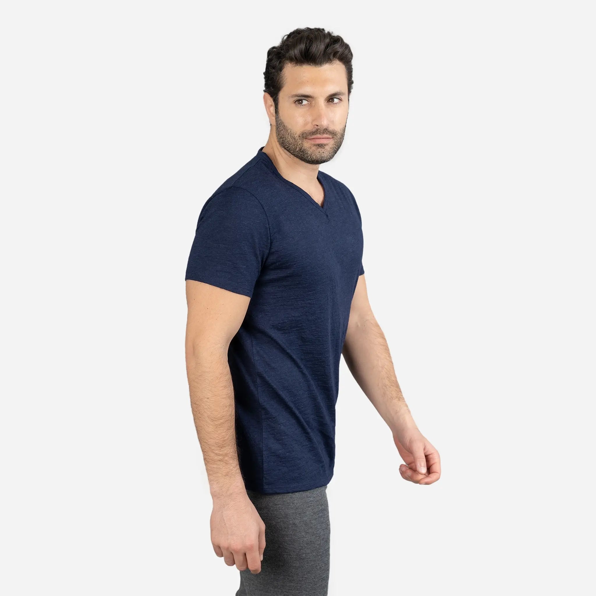 mens all purpose vneck tshirt color navy blue