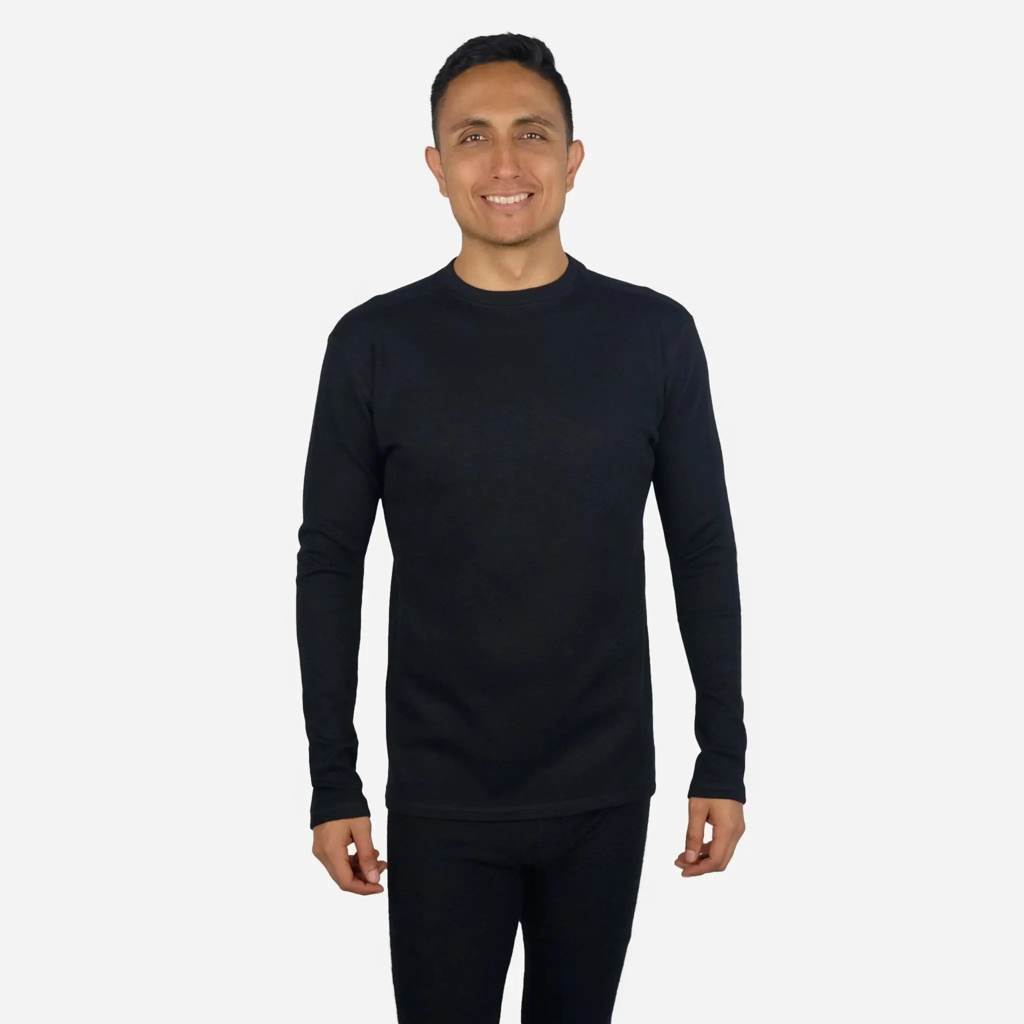 Active Comfort Mens Alpaca Wool Sweater 300 Lightweight color black