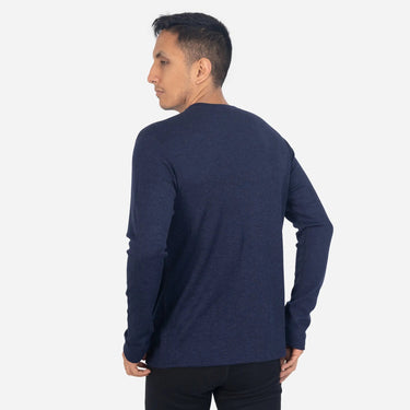 Men's Alpaca Wool Sweater: 300 Lightweight color navy blue