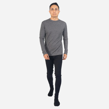 Men's Alpaca Wool Sweater: 300 Lightweight color gray