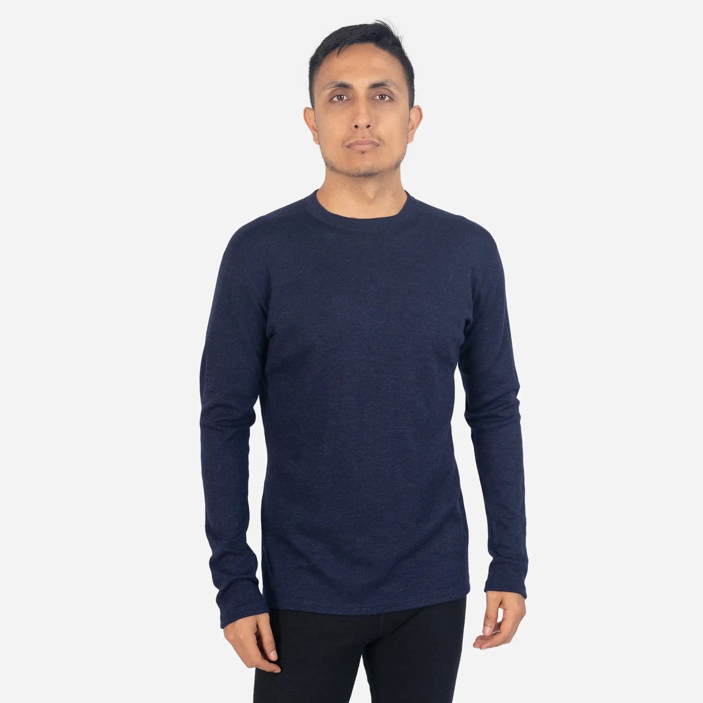 Outdoor Clothing Mens Alpaca Wool Sweater 300 Lightweight color navy blue