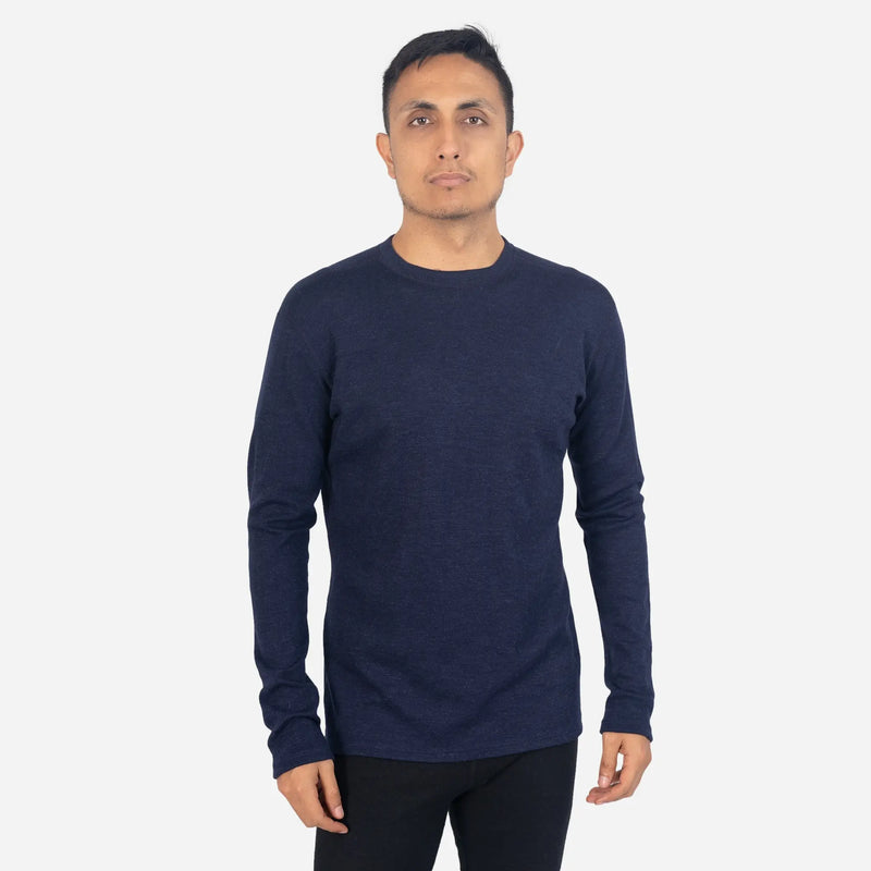 mens alpaca sweater warmest lightweight color navy blue