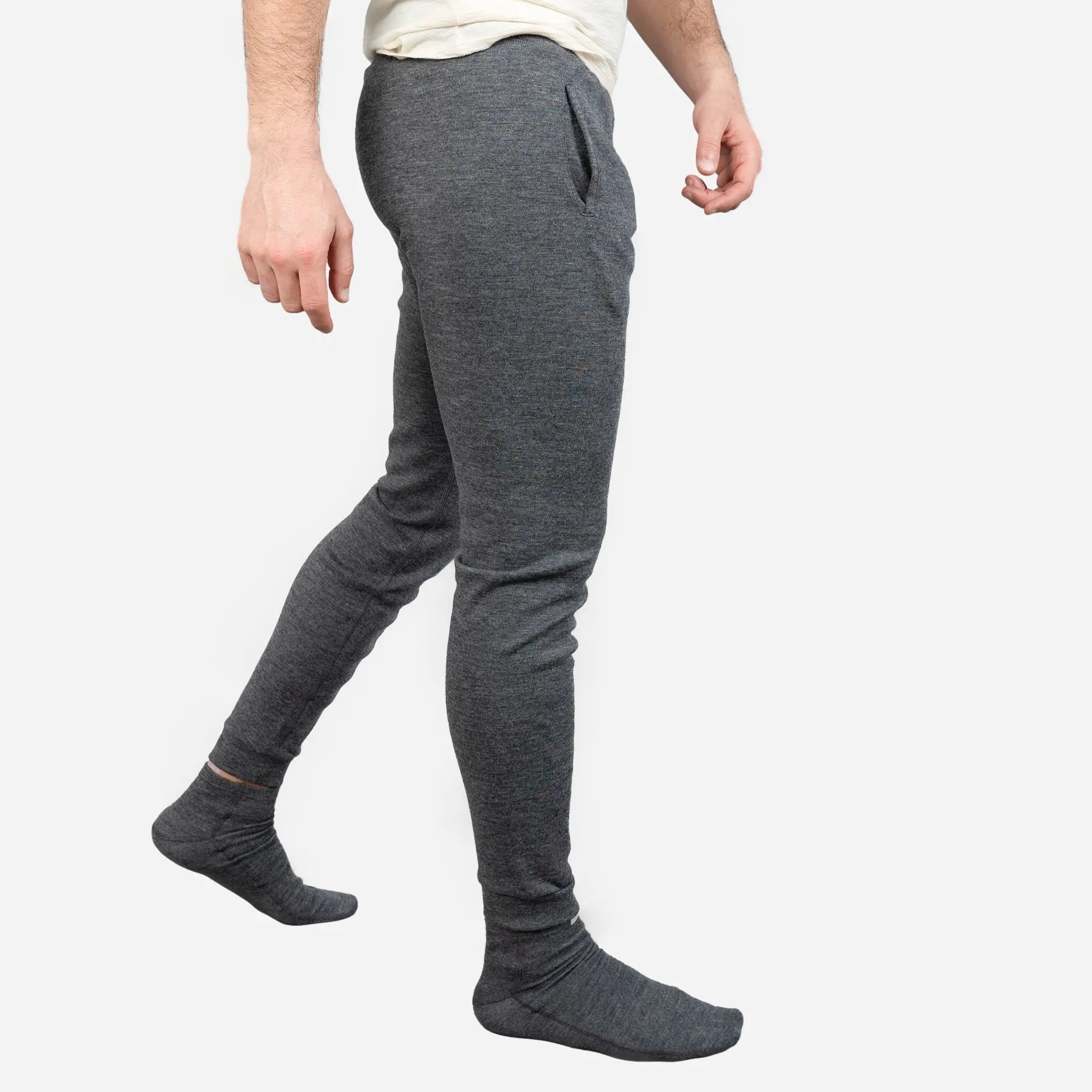 High Performance Mens Alpaca Wool Sweatpants 420 Midweight color gray