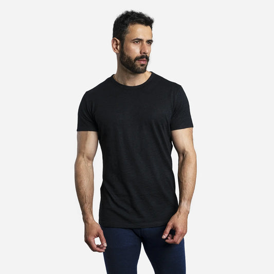 mens best active crew neck tshirt color black