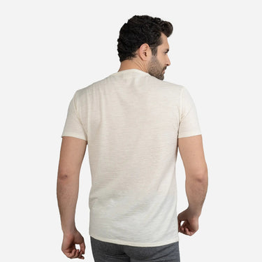 Men's Alpaca Wool T-Shirt: 160 Ultralight Crew Neck color undyed