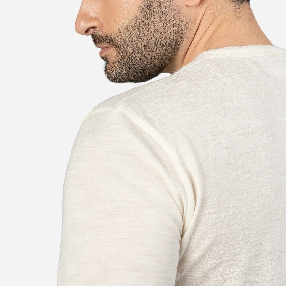 Men's Alpaca Wool T-Shirt: 160 Ultralight Crew Neck color undyed