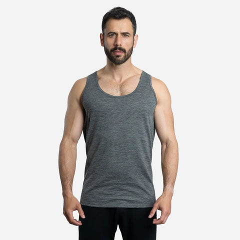 Men's Alpaca Wool Tank Top: 160 Ultralight