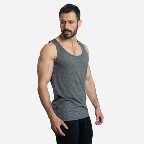 Men's Alpaca Wool Tank Top: 160 Ultralight