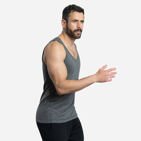 Men's Alpaca Wool Tank Top: 160 Ultralight