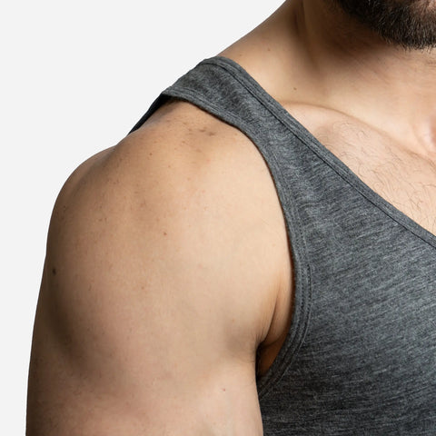 Men's Alpaca Wool Tank Top: 160 Ultralight