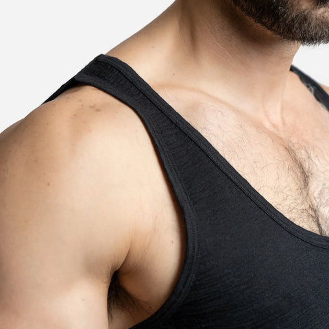 Men's Alpaca Wool Tank Top: 160 Ultralight