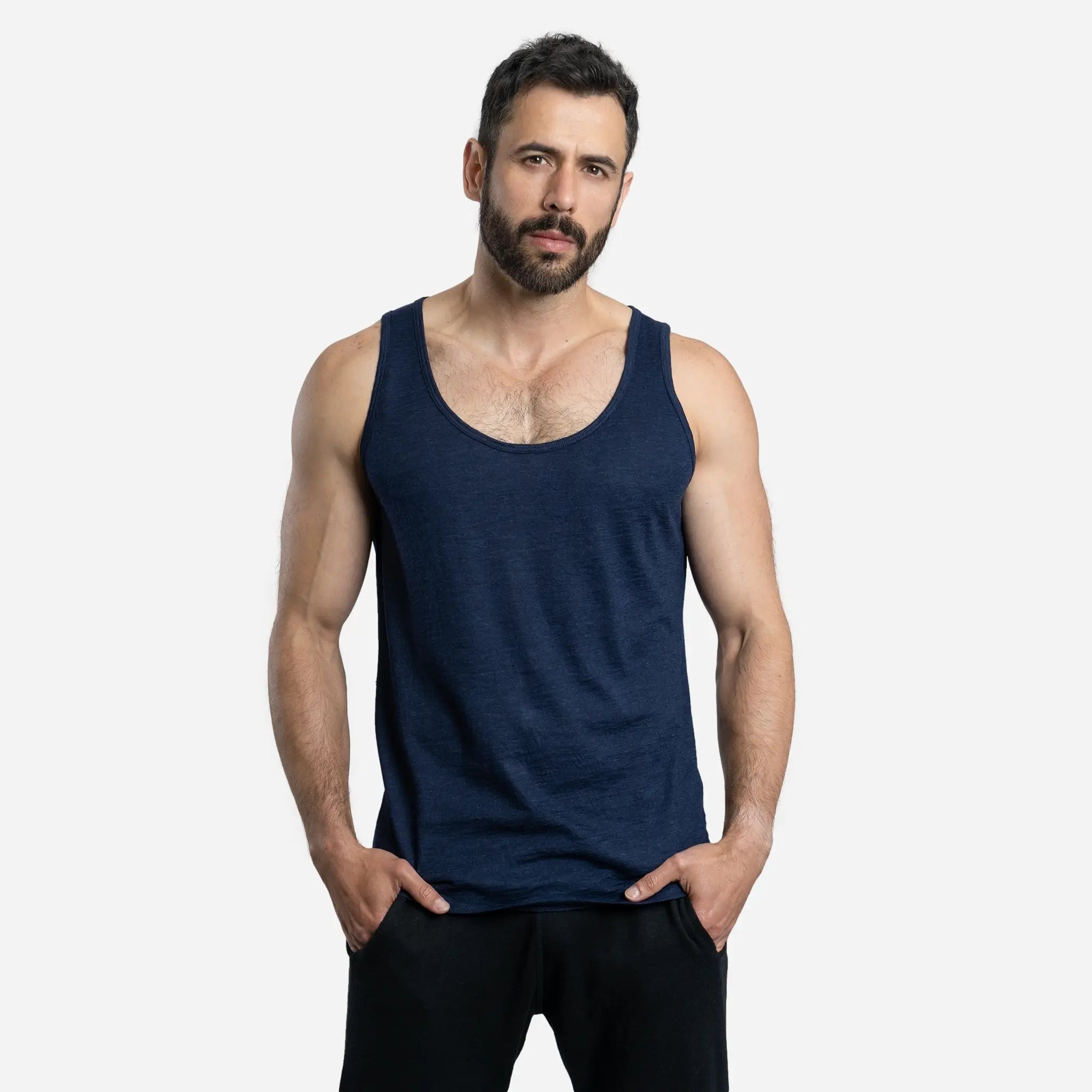 mens most comfortable tank top ultralight color navy blue