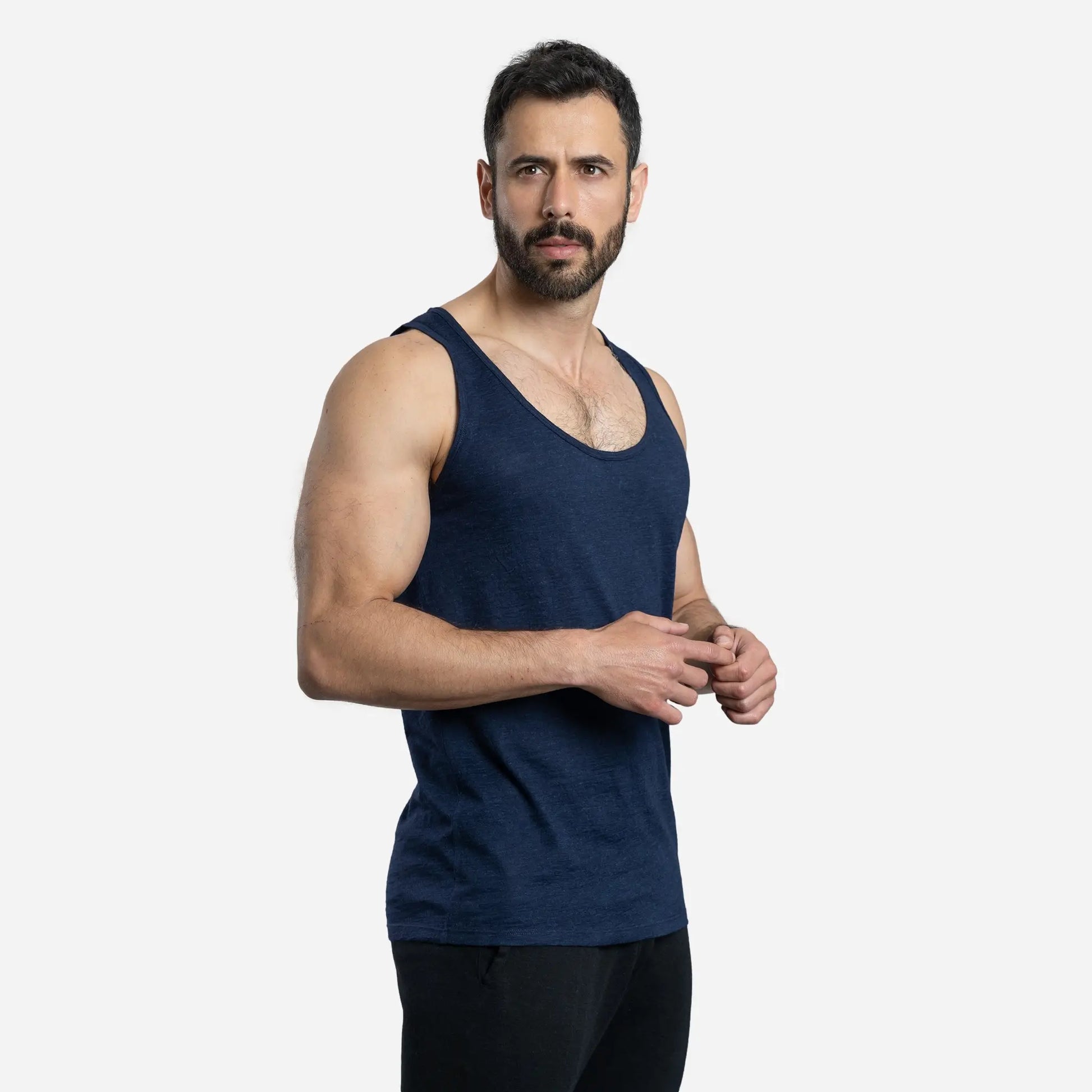 mens ultra soft tank top ultralight color navy blue