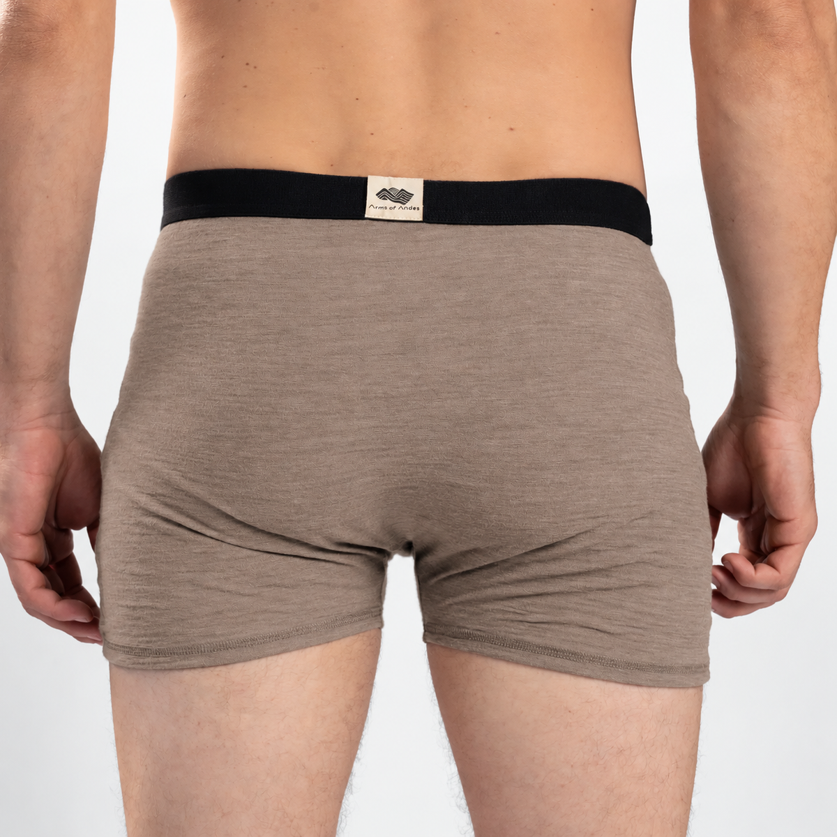 Men's Alpaca Wool Boxer Briefs: 160 Ultralight color sand