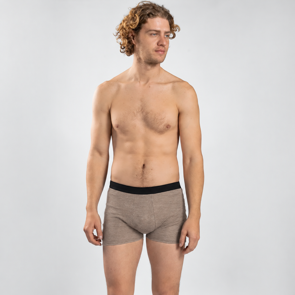 Men's Alpaca Wool Boxer Briefs: 160 Ultralight color sand