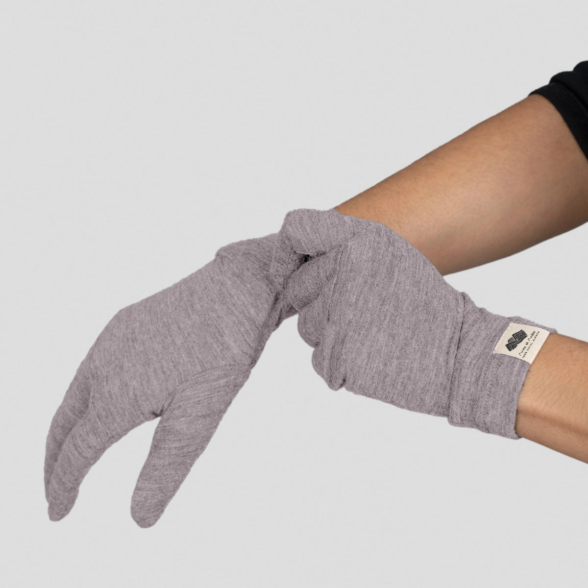 Unisex Alpaca Wool Glove Liners: 160 Ultralight color natural gray