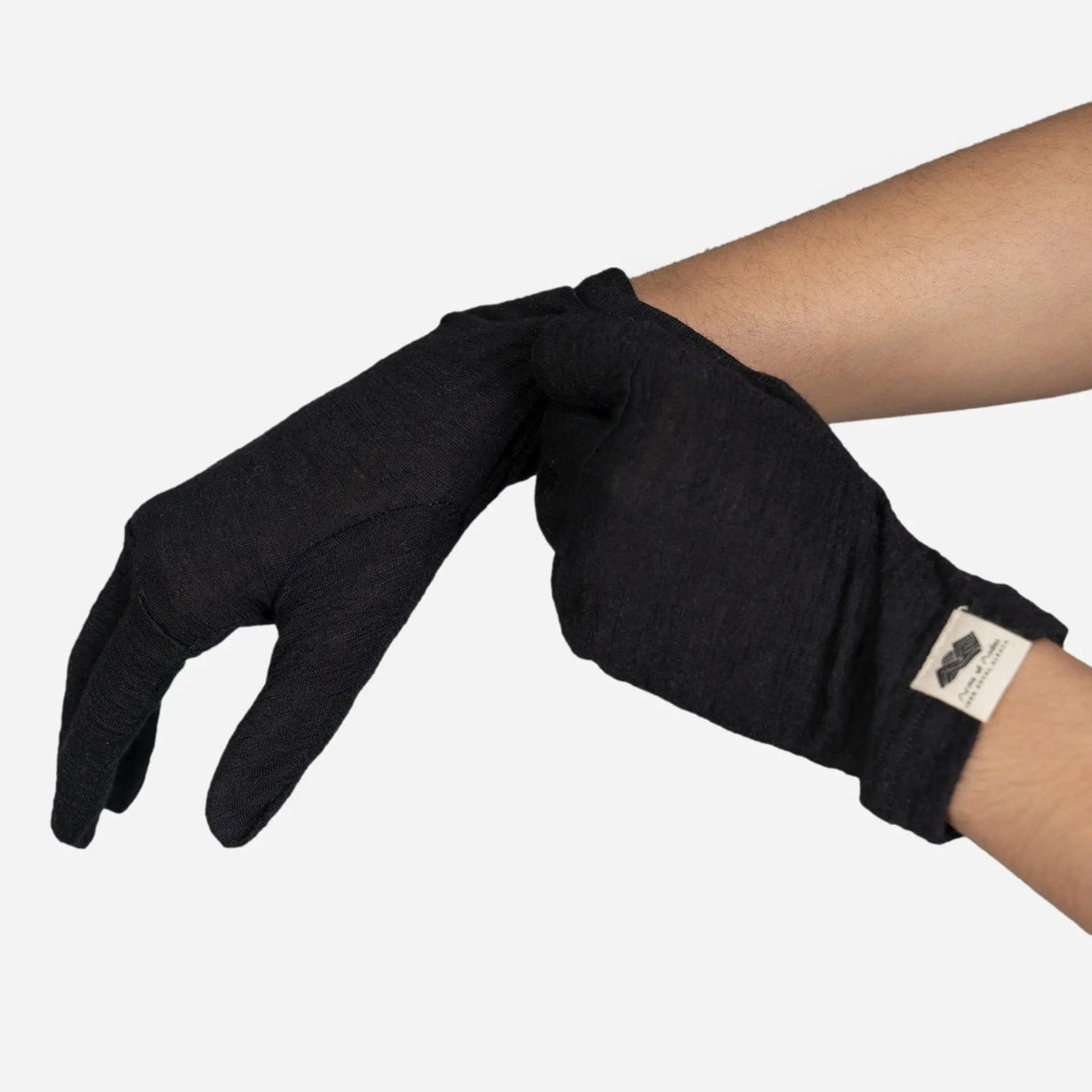 Unisex Alpaca Wool Glove Liners: 160 Ultralight color black
