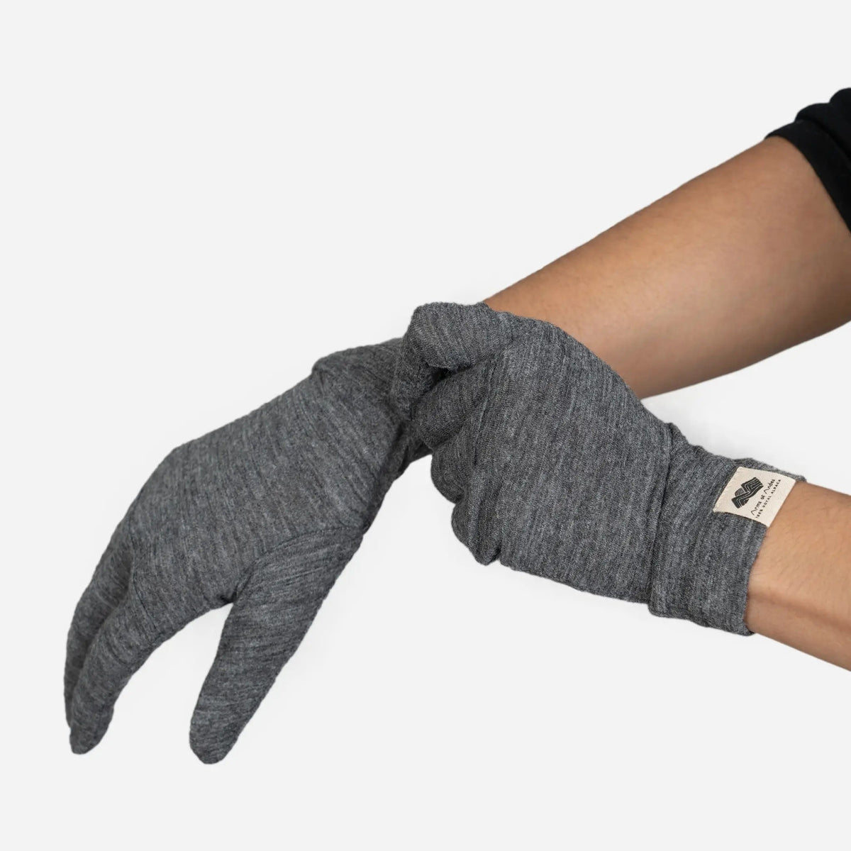 Unisex Alpaca Wool Glove Liners: 160 Ultralight color gray