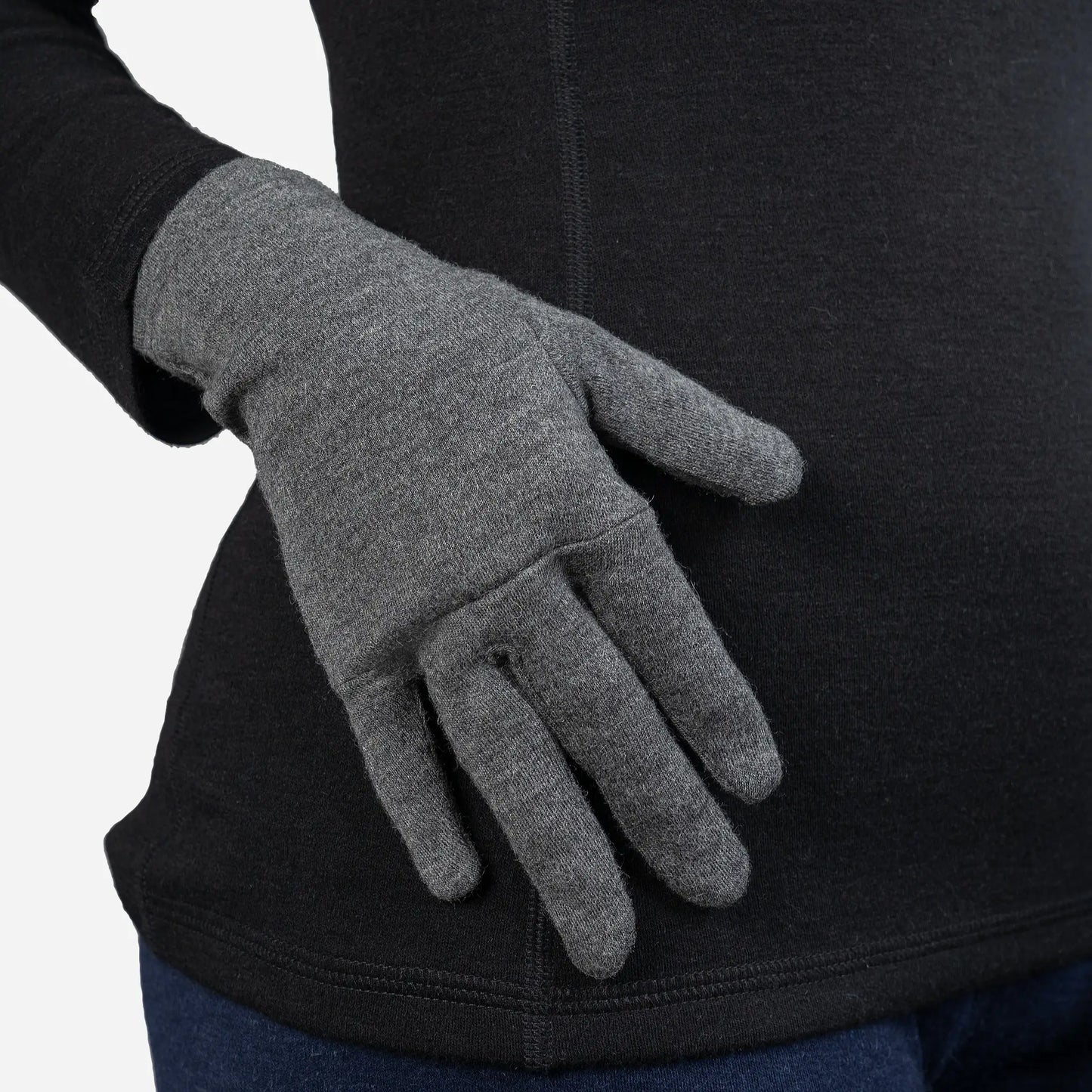 glove moisture wicking midweight color gray