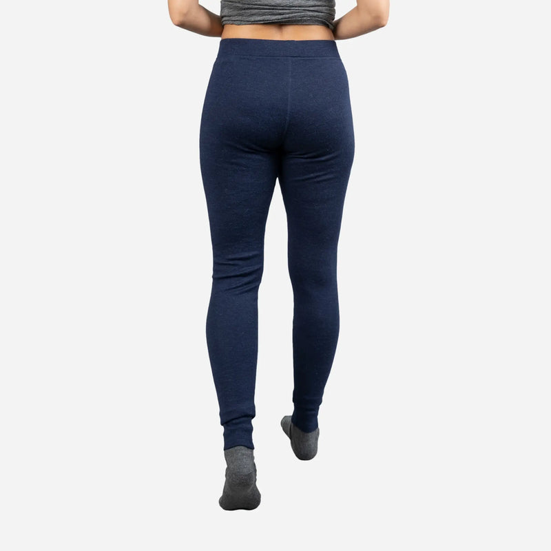 Sustainable Womens Alpaca Wool Leggings 300 Lightweight color navy blue