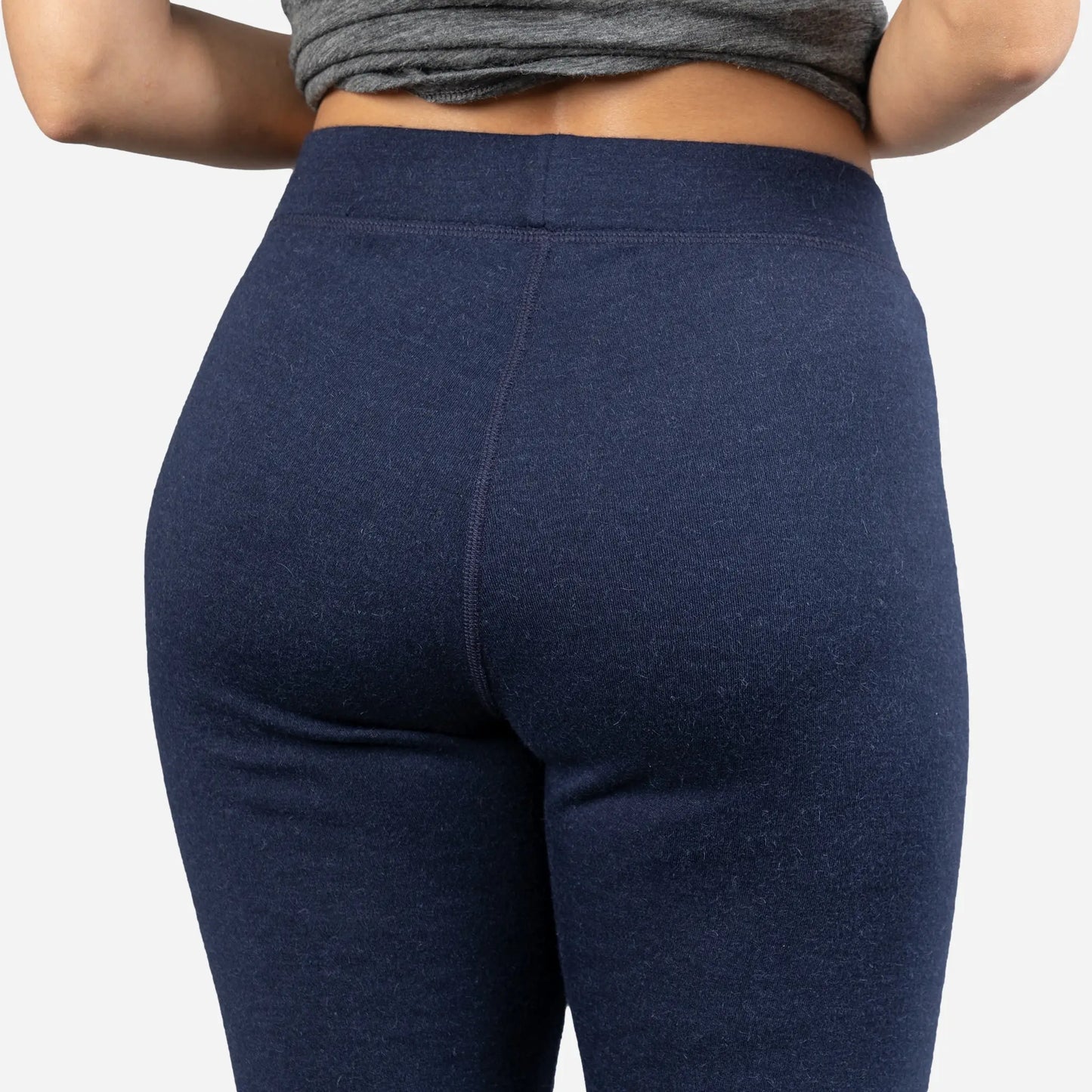 Sustainable Womens Alpaca Wool Leggings 420 Midweight color navy blue