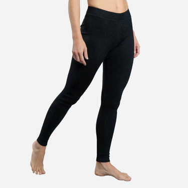 Women's Alpaca Wool Leggings: 420 Midweight color black