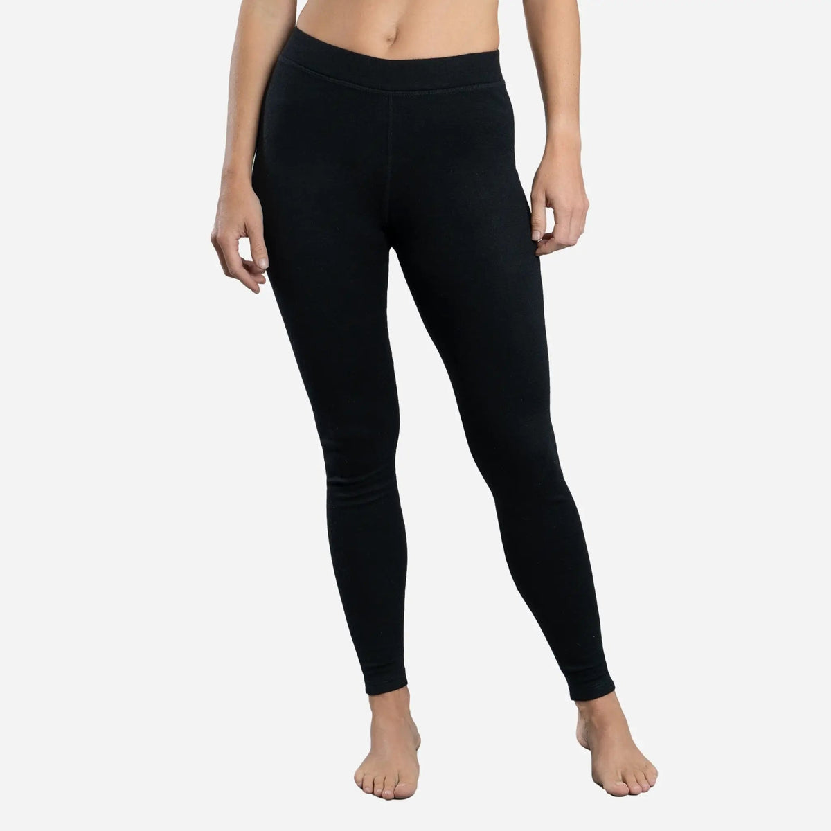 Women's Alpaca Wool Leggings: 420 Midweight color black