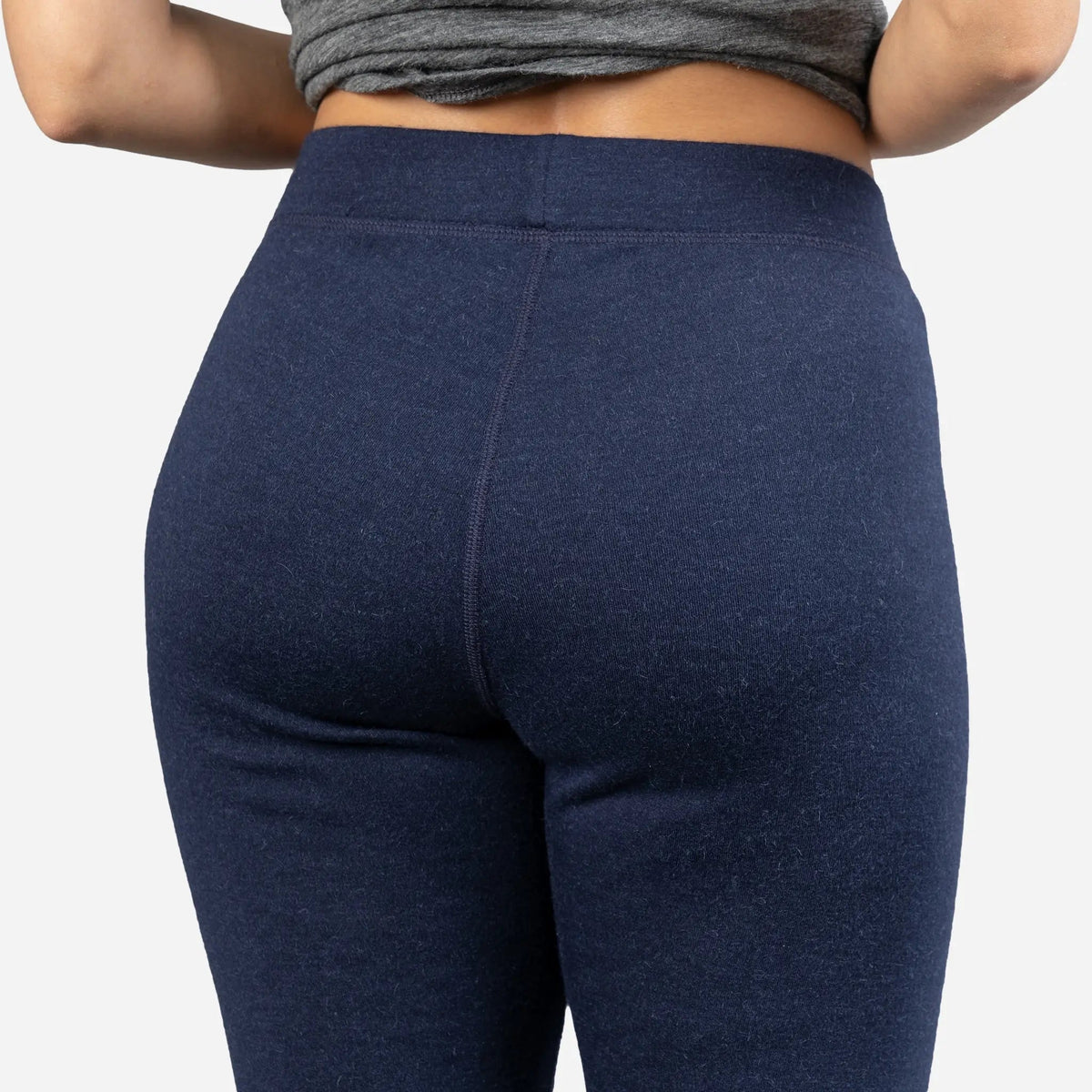 Women's Alpaca Wool Leggings: 420 Midweight color navy blue