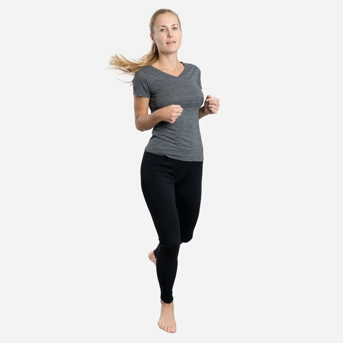 Women's Alpaca Wool Leggings: 420 Midweight color black