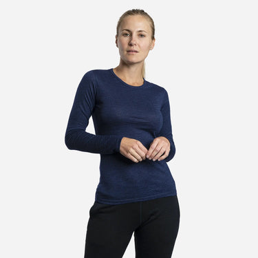 Women's Alpaca Wool Long Sleeve T-Shirt: 160 Ultralight color navy blue