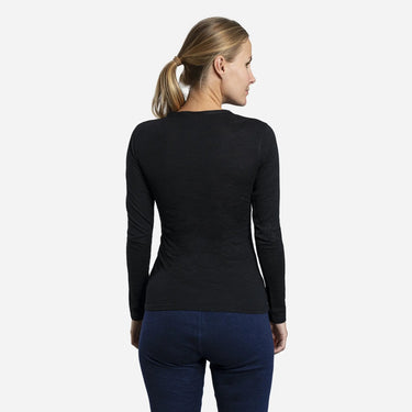Women's Alpaca Wool Long Sleeve T-Shirt: 160 Ultralight color black