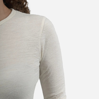 Women's Alpaca Wool Long Sleeve T-Shirt: 160 Ultralight color undyed