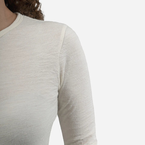 Women's Alpaca Wool Long Sleeve Shirt: 160 Ultralight