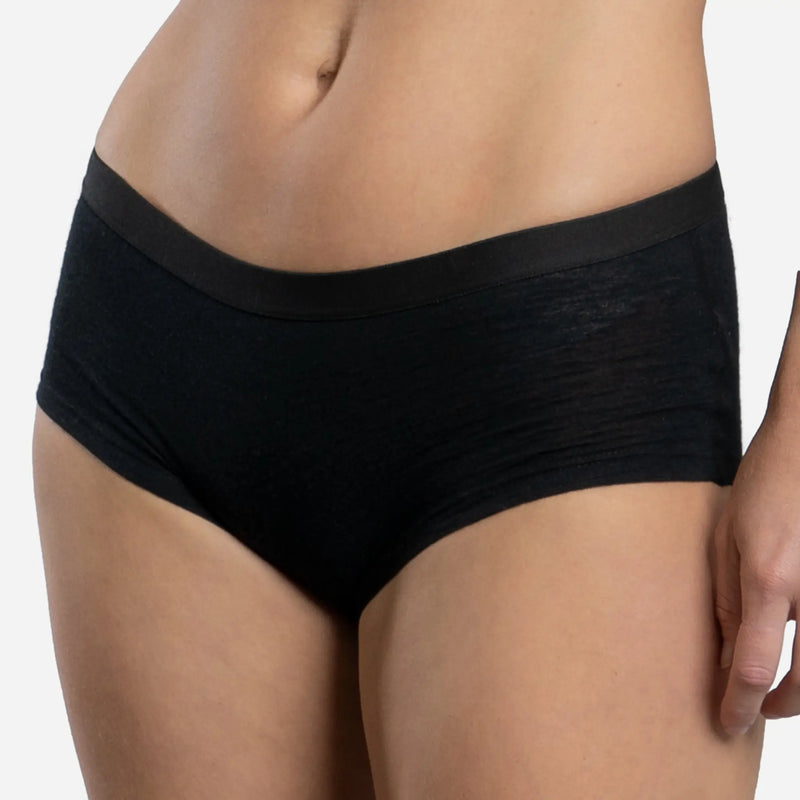 All Natural Womens Alpaca Wool Panties 160 Ultralight color black