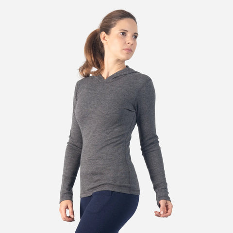 Women's Alpaca Wool Pullover Hoodie: 300 Lightweight