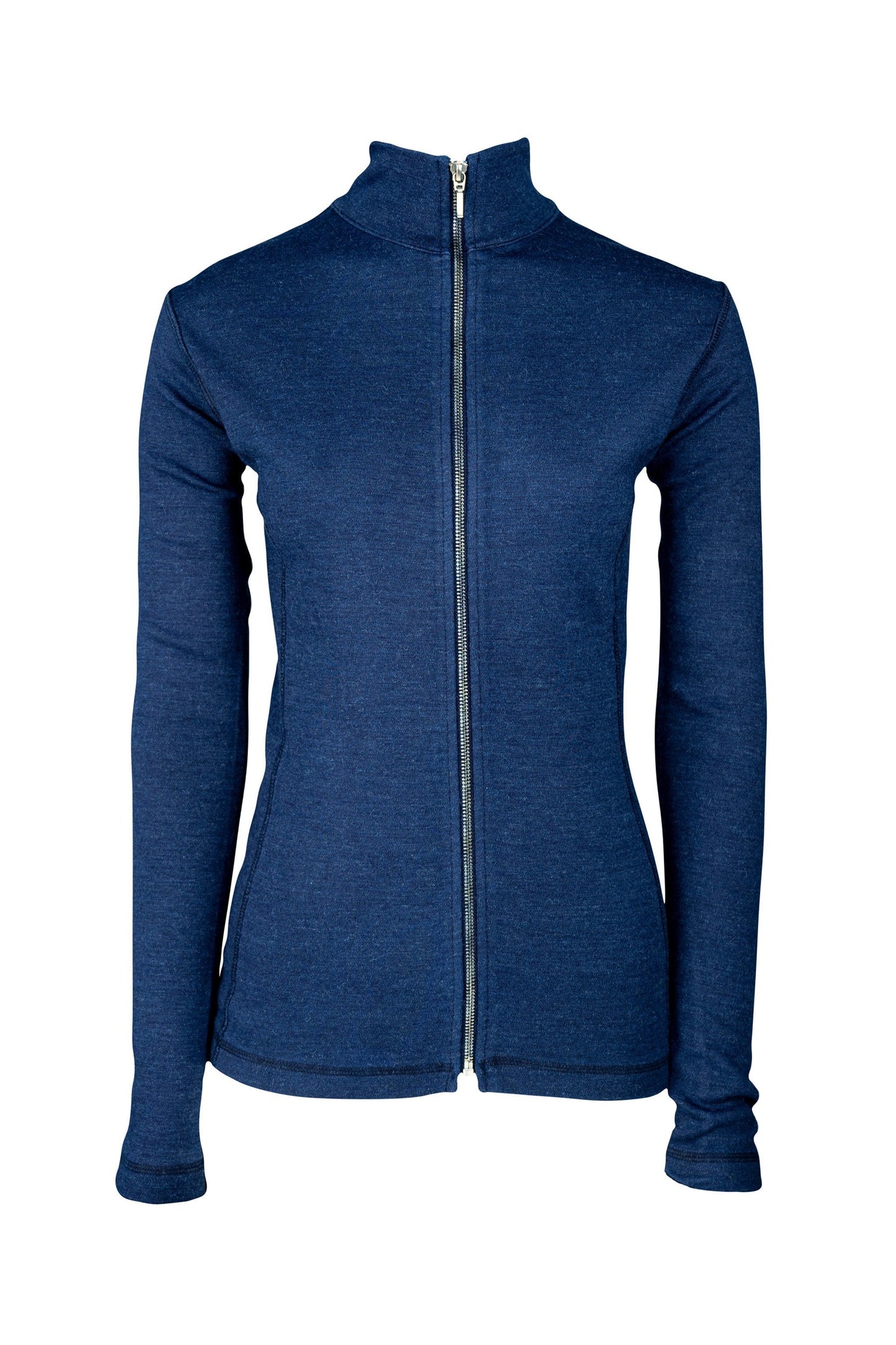 Women's Alpaca Wool Jacket: 420 Midweight Full-Zip color Natural Blue
