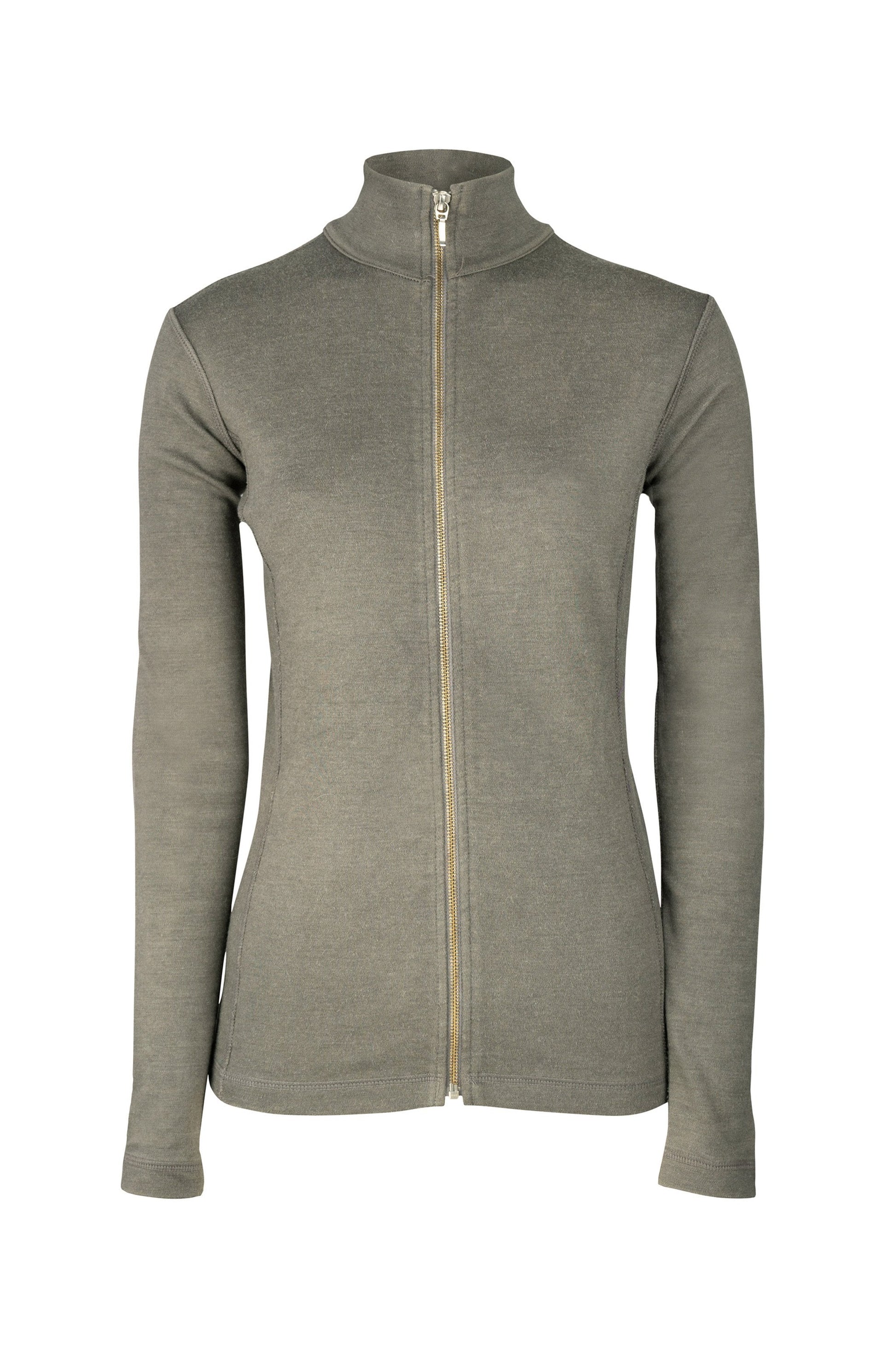 Women's Alpaca Wool Jacket: 420 Midweight Full-Zip color Natural Gray