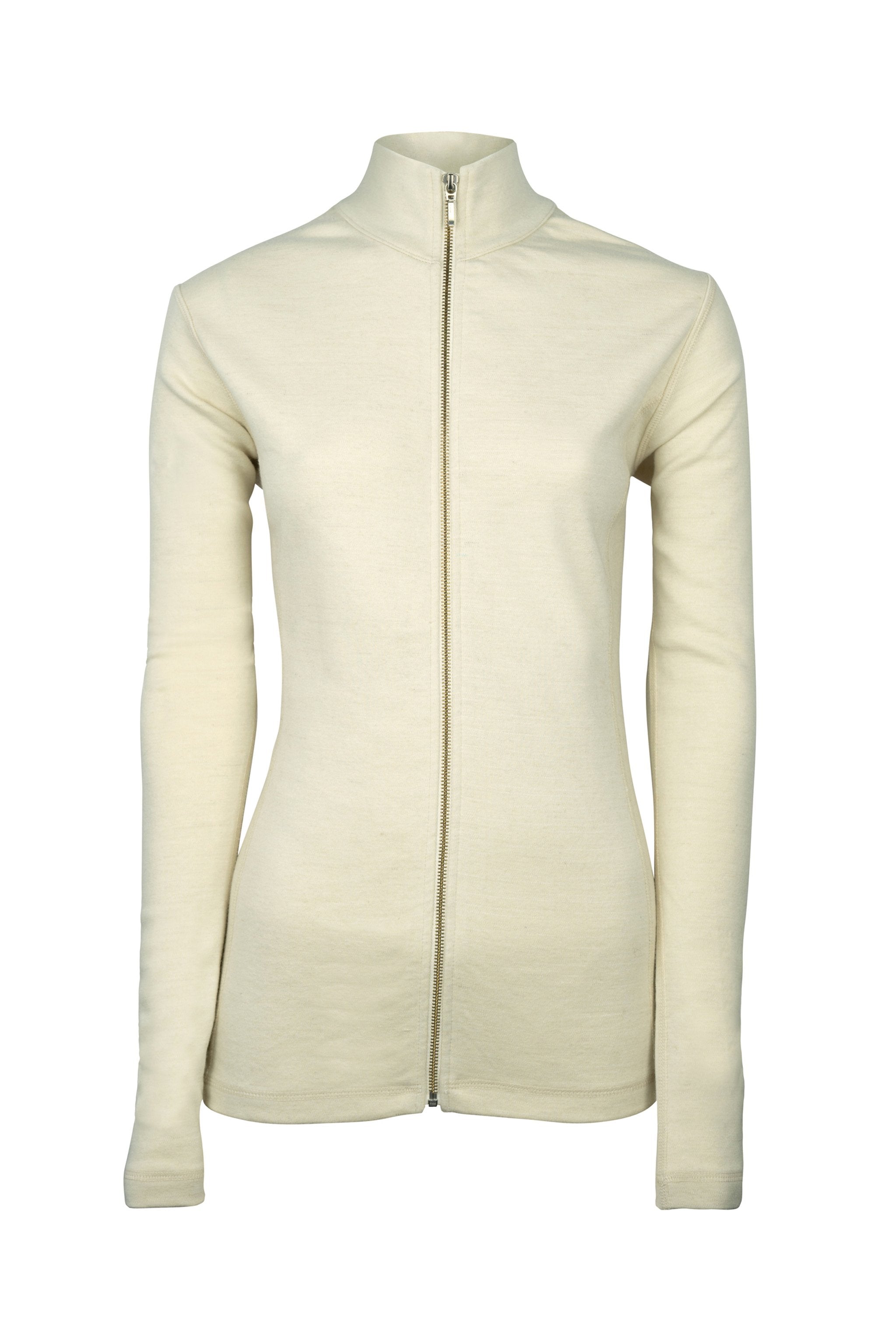 Women's Alpaca Wool Jacket: 420 Midweight Full-Zip color Natural White