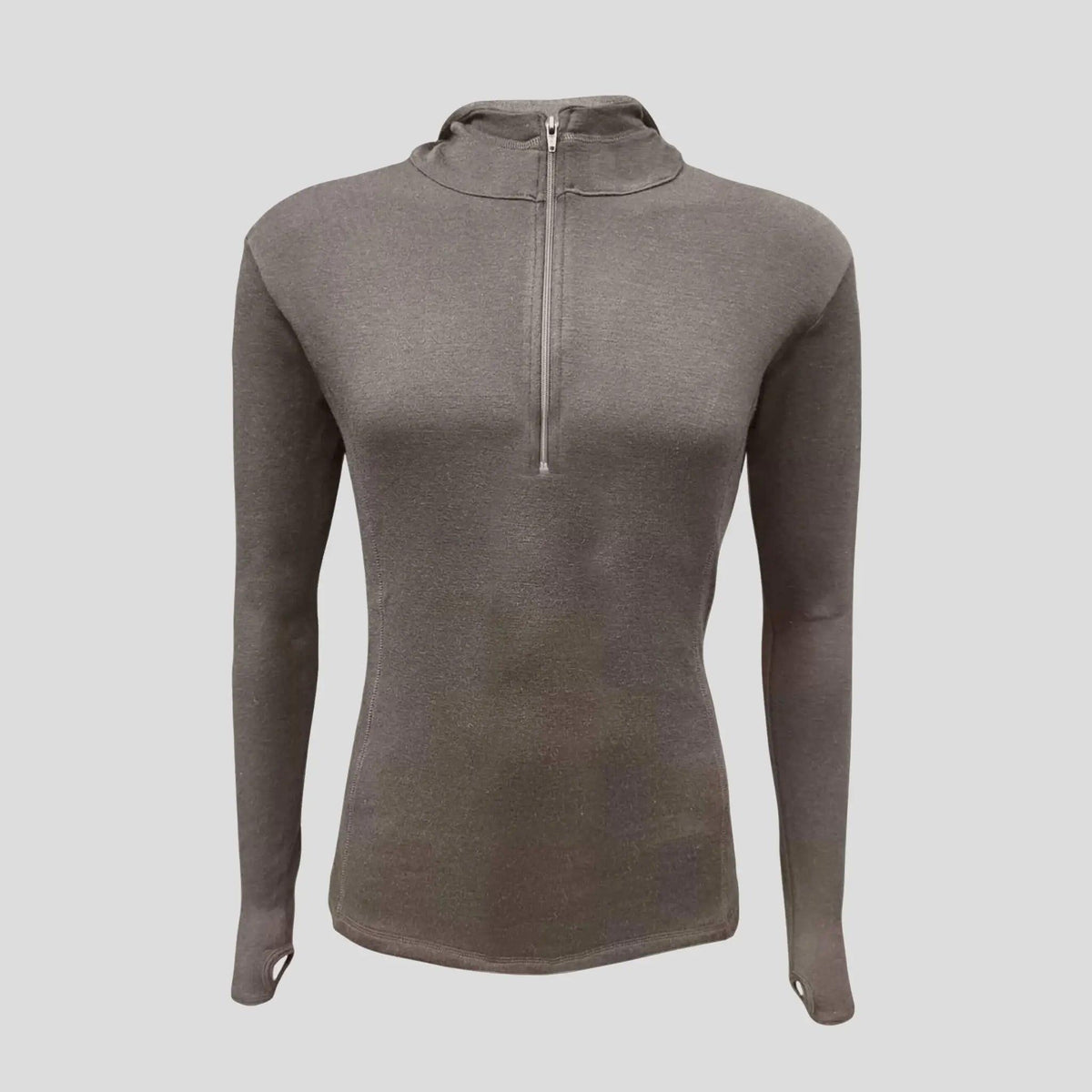 Men's Alpaca Wool Hoodie: 300 Lightweight Half-Zip color natural gray