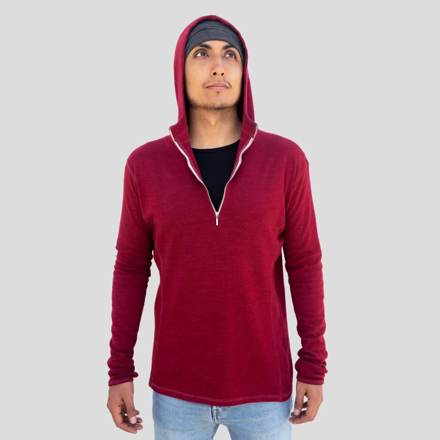 base layer hoodie color natural red