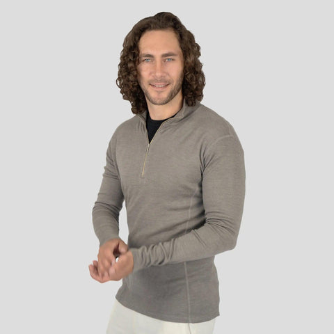 Men's Alpaca Wool Base Layer: 300 Lightweight Half-Zip