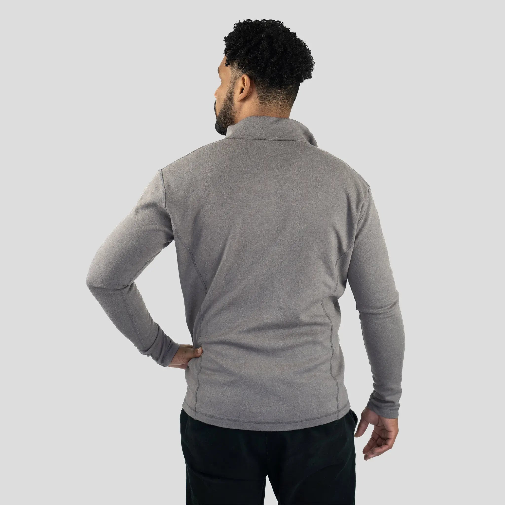 Men's Alpaca Wool Jacket: 420 Midweight Full-Zip color Natural Gray