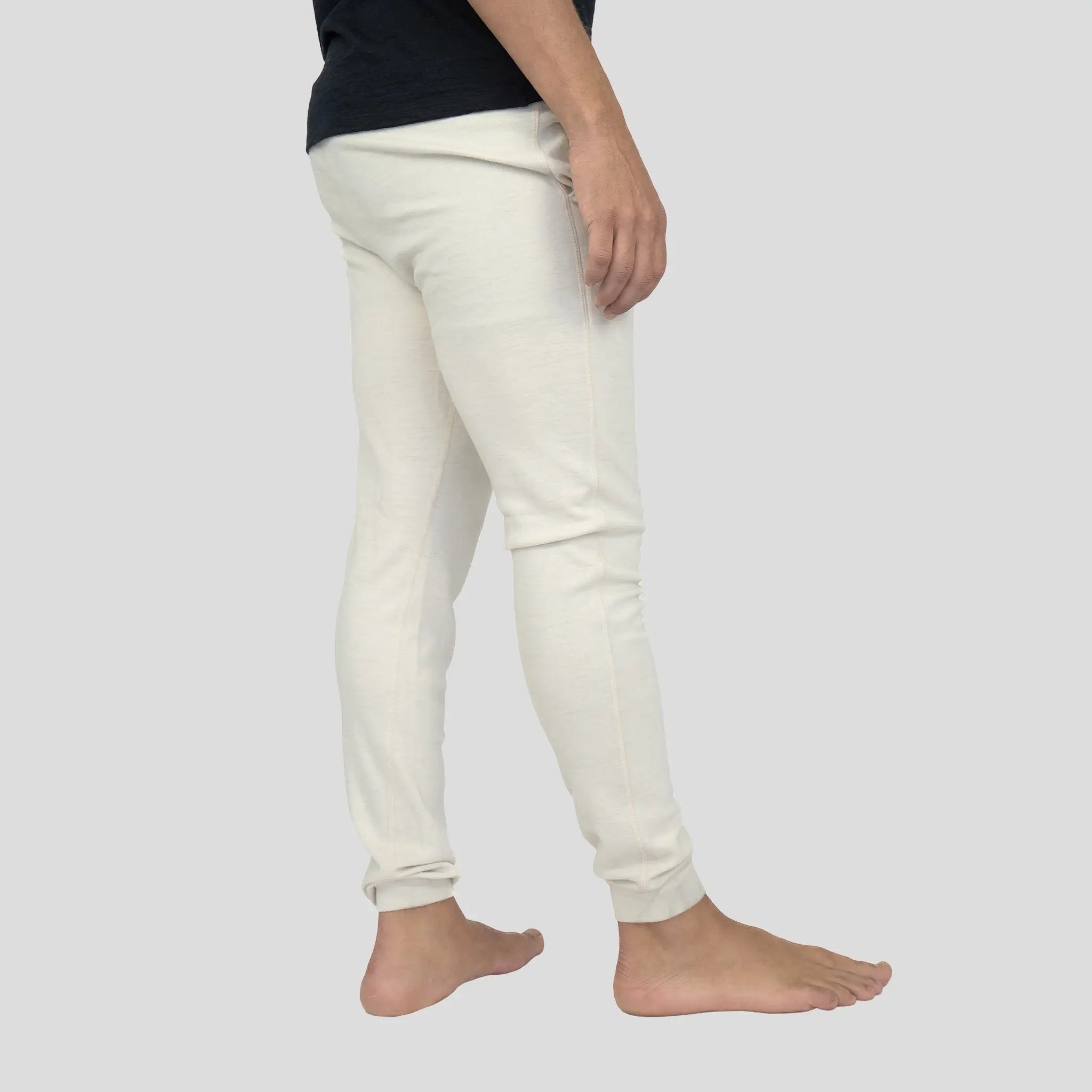 Men's Alpaca Wool Joggers: 300 Lightweight color Natural White