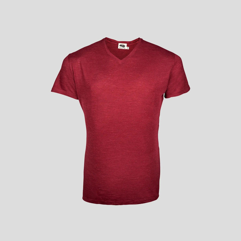 alpaca wool v neck shirt color natural red